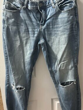 Free People Distressed Light Blue Denim Jeans